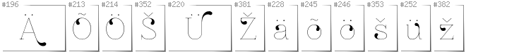 Estoński - Dodatkowe glify w foncie ZnikomitNo24