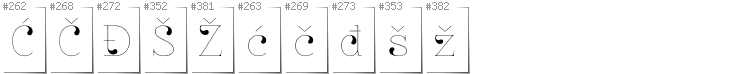 Chorwacki - Dodatkowe glify w foncie ZnikomitNo24