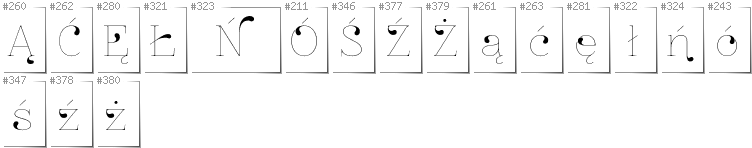 Polnisch - Zusätzliche Zeichen in der Schrift ZnikomitNo24