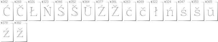 Weißrussisch Lacinka - Zusätzliche Zeichen in der Schrift ZnikomitNo25