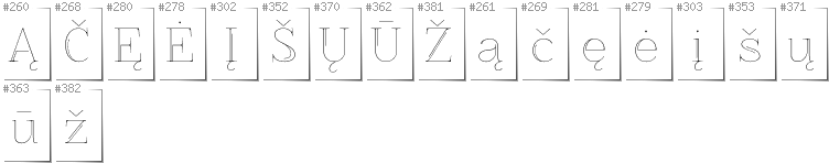 Litauisch - Zusätzliche Zeichen in der Schrift ZnikomitNo25