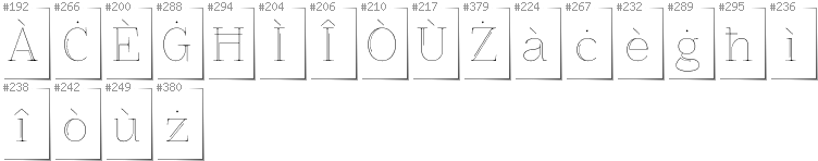 Maltese - Additional glyphs in font ZnikomitNo25