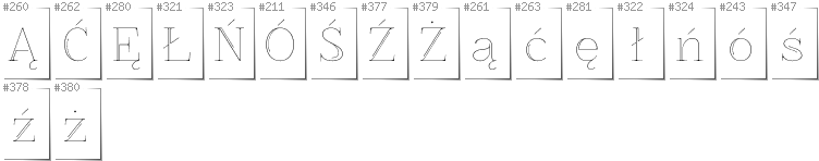 Polnisch - Zusätzliche Zeichen in der Schrift ZnikomitNo25