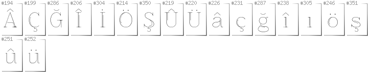 Türkisch - Zusätzliche Zeichen in der Schrift ZnikomitNo25