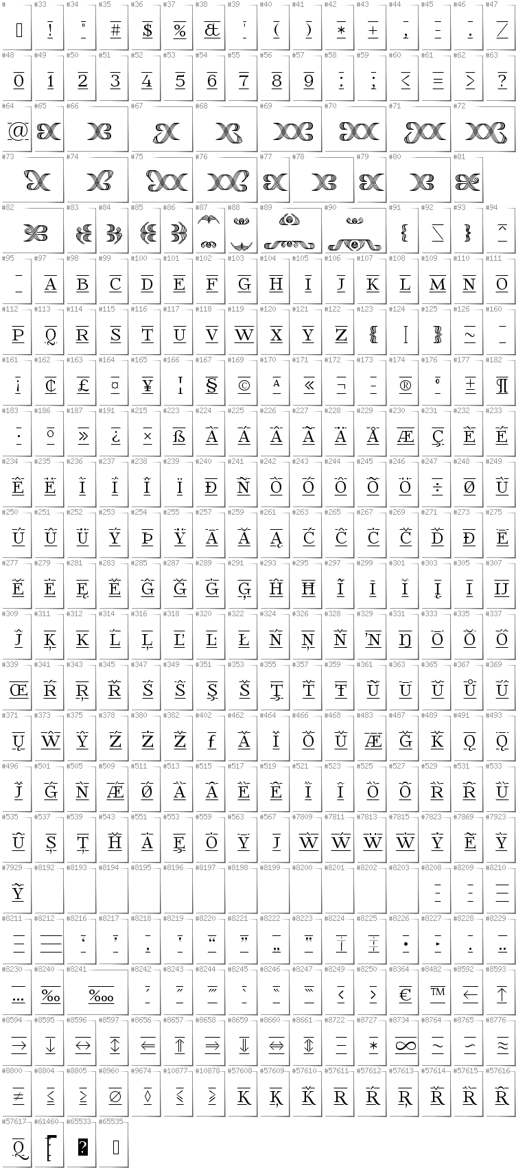 All glyphs in font FoglihtenFr02