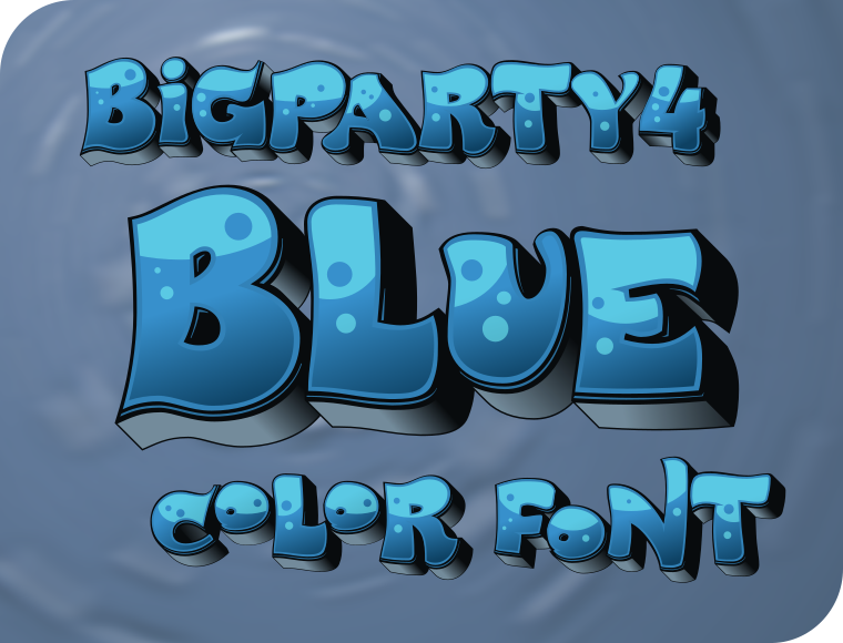 Font BigParty4-Blue made by gluk