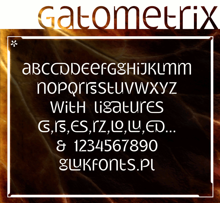 Unicase font Gatometrix by gluk