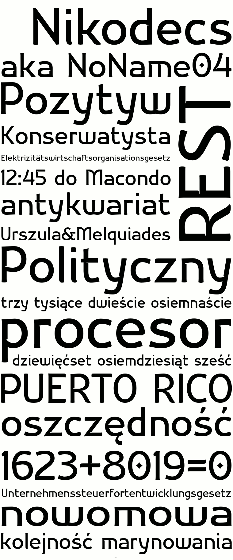 Font Nikodecs made by gluk