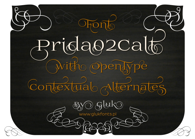 Font Prida02Calt made by gluk