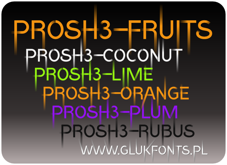 Opentype-SVG font Prosh3-fruits made by gluk