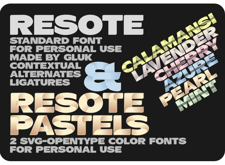 Font ResotE-Pastels made by gluk