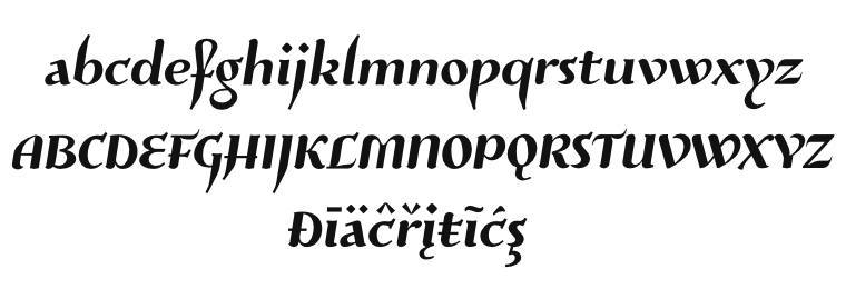 Decorative font Risaltyp