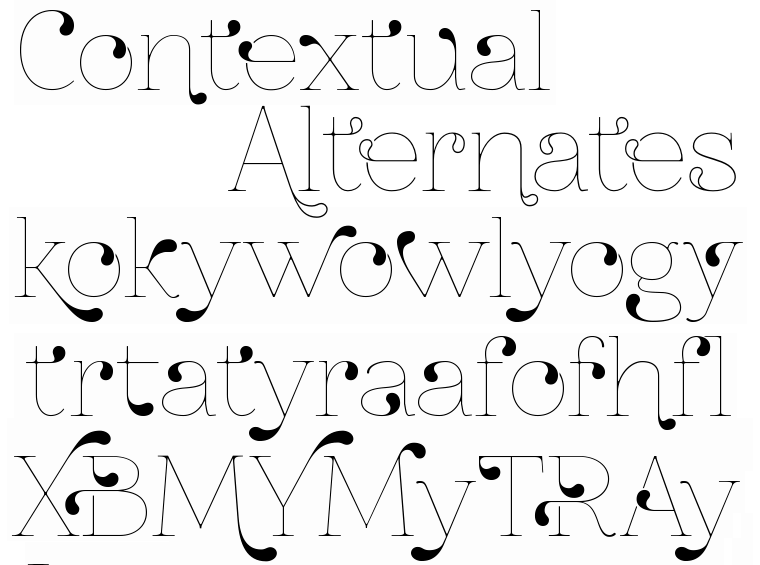 Thin font ZnikomitNo24 with Contextual Alternates by gluk