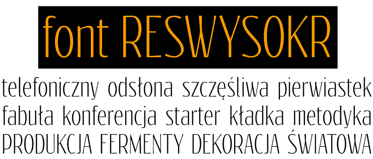 Font Reswysokr made by gluk