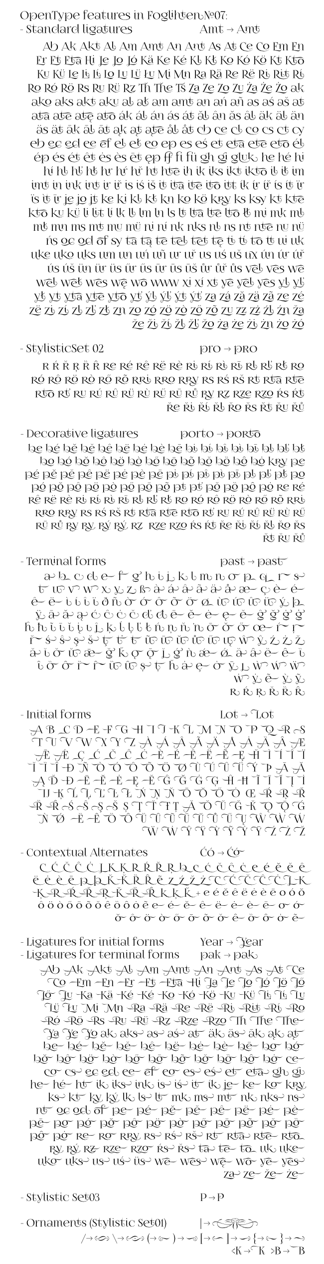 OpenType Features in font FoglihtenNo07