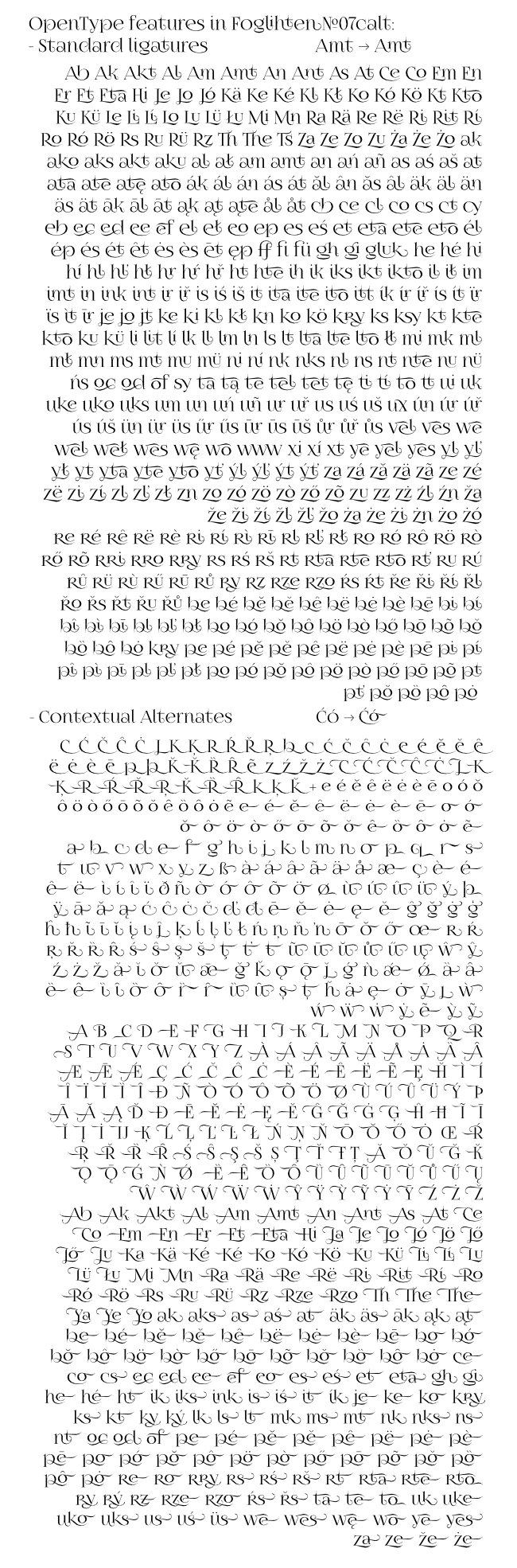 OpenType Features in font FoglihtenNo07calt