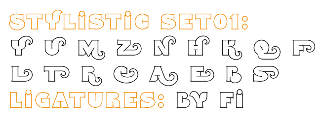 OpenType Features in font Namskout