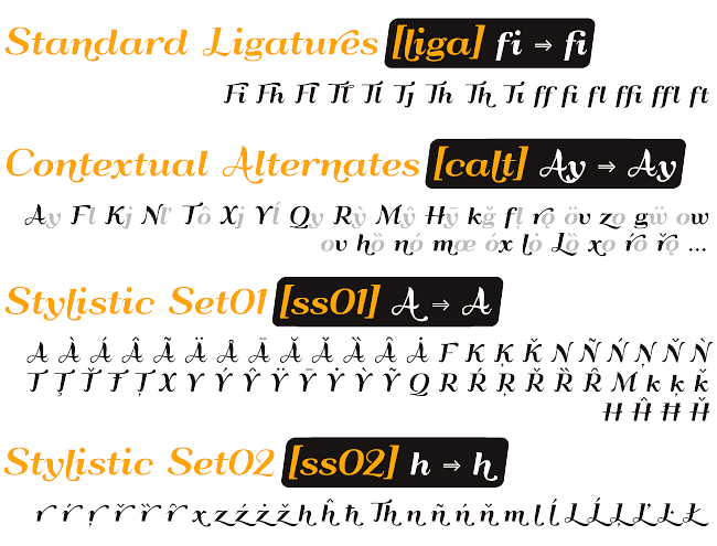 OpenType Features in font QumpellkaNo12