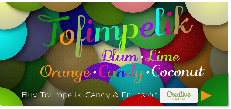 OpenTypeSVG fonts Tofimpelik-Candy & Fruifs